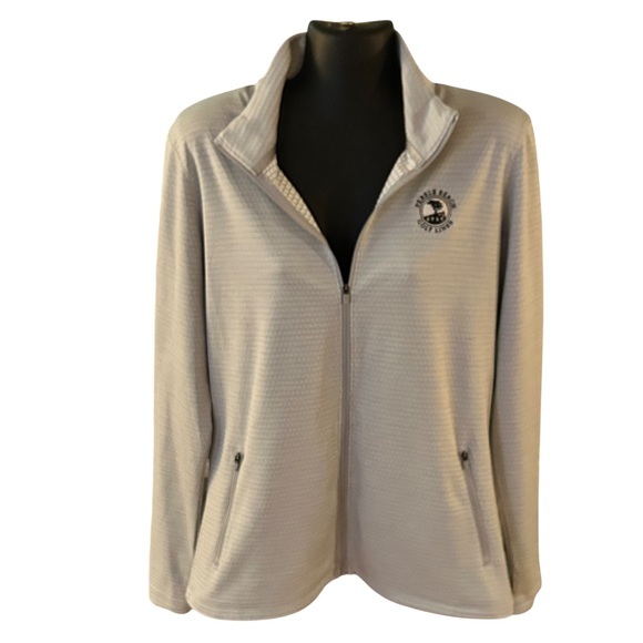 NWOT Women's Large Nike Pebble Beach Pro Shop Eco Knit Gray Full-Zip Golf Jacket - Picture 4 of 14